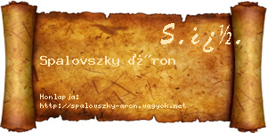 Spalovszky Áron névjegykártya