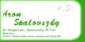 aron spalovszky business card